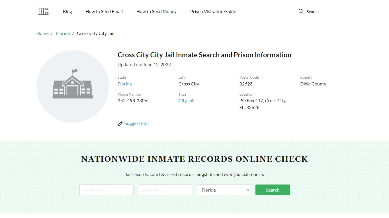 Cross City City Jail Inmate Search, Visitation, Phone no ...