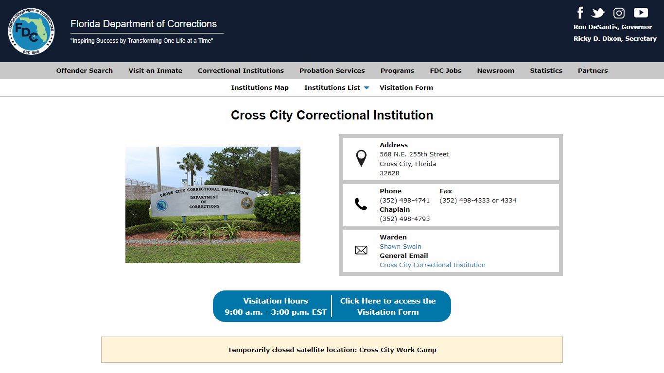 Cross City Correctional Institution -- Florida Department ...